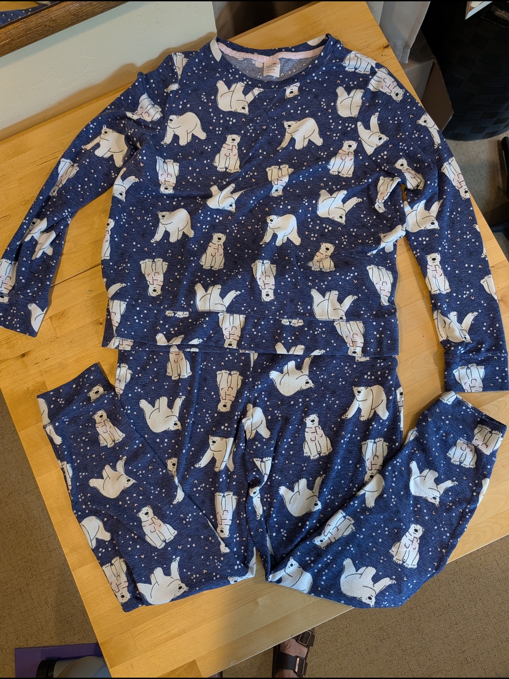 Secret Treasures Navy Polar Bear Print Pajama Set